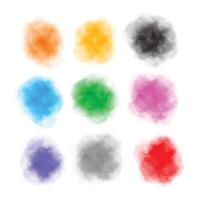 set of colorful watercolor stains vector