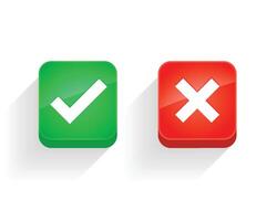 yes or no button symbols vector