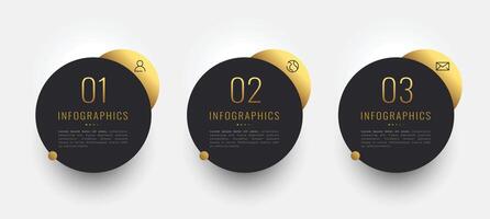 three essential business step for professional infographic banner vector