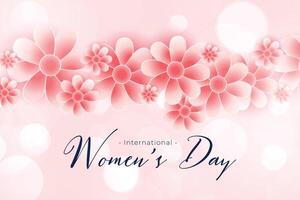 beautiful happy womens day flower background design vector