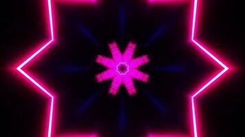 Purple and pink abstract design with star in the center. Kaleidoscope VJ loop video