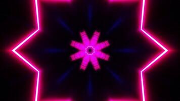 Purple and pink abstract design with star in the center. Kaleidoscope VJ loop video