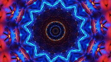 Blue and red animation. Kaleidoscope VJ loop video
