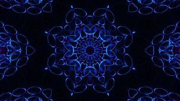 Colorful animation design with red background. Kaleidoscope VJ loop video