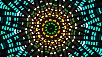 Colorful animation design with star in the center. Kaleidoscope VJ loop video