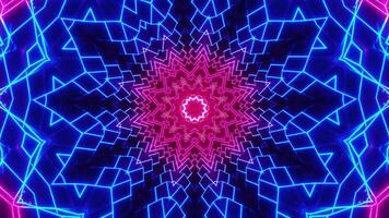 Colorful abstract background with star in the center. Kaleidoscope VJ loop video