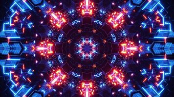 Colorful abstract design with star in the middle. Kaleidoscope VJ loop video