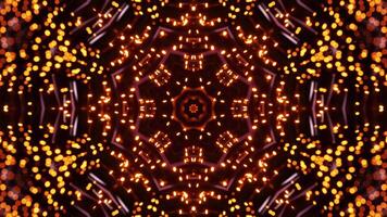 Very large circular animation with many lights on it. Kaleidoscope VJ loop video