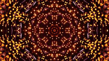 Very large circular animation with many lights on it. Kaleidoscope VJ loop video