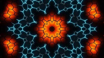 Close up of light fixture with circular design. Kaleidoscope VJ loop video