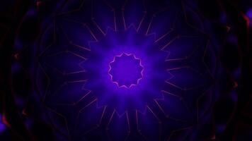 Purple and white circular design with light in the middle. Kaleidoscope VJ loop video