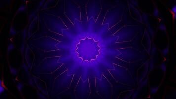 Purple and white circular design with light in the middle. Kaleidoscope VJ loop video