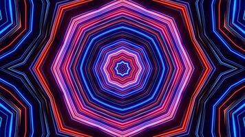 Very colorful and bright looking object with black background. Kaleidoscope VJ loop video