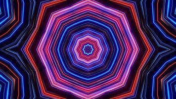 Very colorful and bright looking object with black background. Kaleidoscope VJ loop video