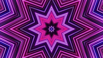 Star shaped pattern with purple and blue center. Kaleidoscope VJ loop video