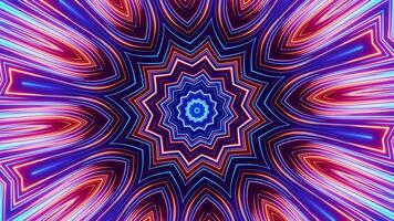 Very colorful and colorful pattern with star shape. Kaleidoscope VJ loop video