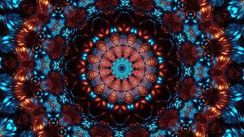 Colorful animation design with red and blue background. Kaleidoscope VJ loop video
