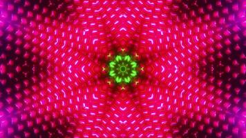 Red and pink abstract design with star in the center. Kaleidoscope VJ loop video
