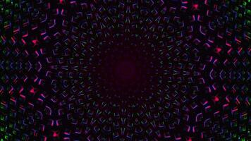 Blue and black background with circular design in the center. Kaleidoscope VJ loop video
