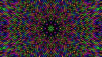 Colorful abstract background with circular design in the center. Kaleidoscope VJ loop video