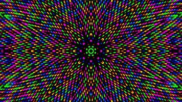 Colorful abstract background with circular design in the center. Kaleidoscope VJ loop video