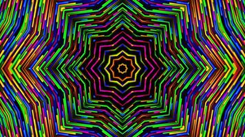 Colorful, psychedelicly designed background with star. Kaleidoscope VJ loop video