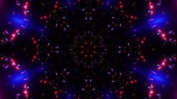 Colorful pattern with many small squares and dots in the center. Kaleidoscope VJ loop video