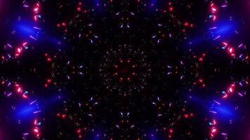 Colorful pattern with many small squares and dots in the center. Kaleidoscope VJ loop video