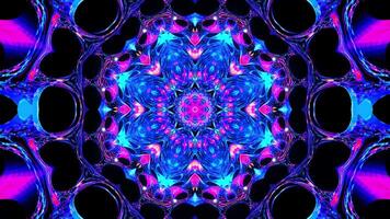 Colorful animation design with black background. Kaleidoscope VJ loop video