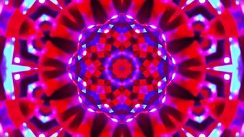 Red and purple abstract design with circular design. Kaleidoscope VJ loop video