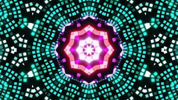 Colorful abstract design with star in the center. Kaleidoscope VJ loop video