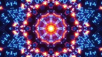 Very colorful and intricate design with blue background. Kaleidoscope VJ loop video