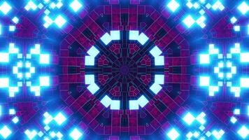 Blue and purple abstract design with squares and squares. Kaleidoscope VJ loop video