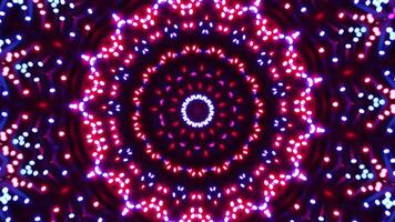 Circular light with red, white and blue lights. Kaleidoscope VJ loop video