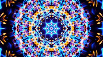 Red and yellow flower with yellow center and red center. Kaleidoscope VJ loop video