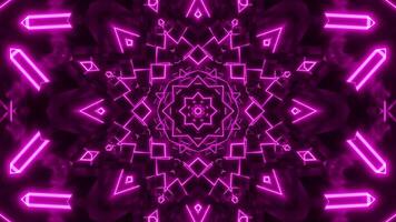 Purple abstract background with star in the center. Kaleidoscope VJ loop video