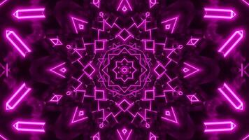 Purple abstract background with star in the center. Kaleidoscope VJ loop video