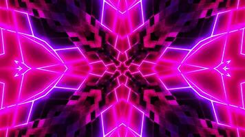 Colorful abstract design with star pattern in the middle. Kaleidoscope VJ loop video