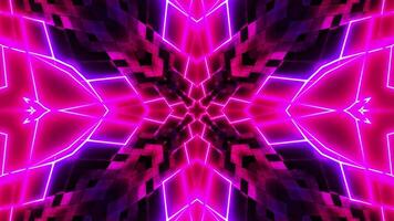 Colorful abstract design with star pattern in the middle. Kaleidoscope VJ loop video