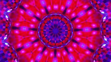Red and blue circular object with red center. Kaleidoscope VJ loop video