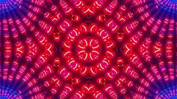 Red and blue circular pattern with black background. Kaleidoscope VJ loop video