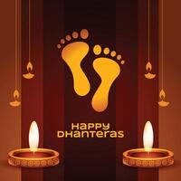 elegante contento Dhanteras festival tarjeta para akshaya tritiya bendiciones vector