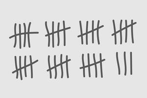 set of hand drawn prisoner tally mark design vector