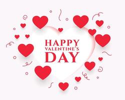 decorative happy valentines day greeting card in papercut style vector