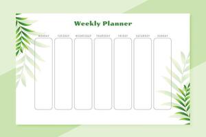 everyday weekly planner template a printable design vector
