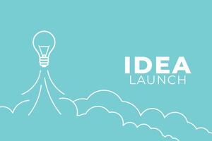 innovative idea launching concept background with light bulb sign vector