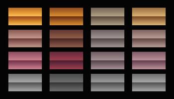 set of empty gradient swatch palette backdrop design vector