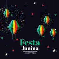 tarjeta diseño para festa junina celebracion póster vector