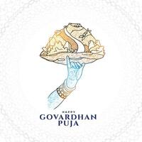 hindú religioso Govardhan puja festival antecedentes para devoción y alegría vector
