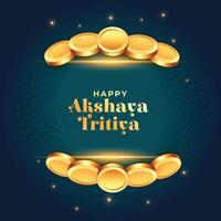 stack of golden coins aksyaya tritiya background vector